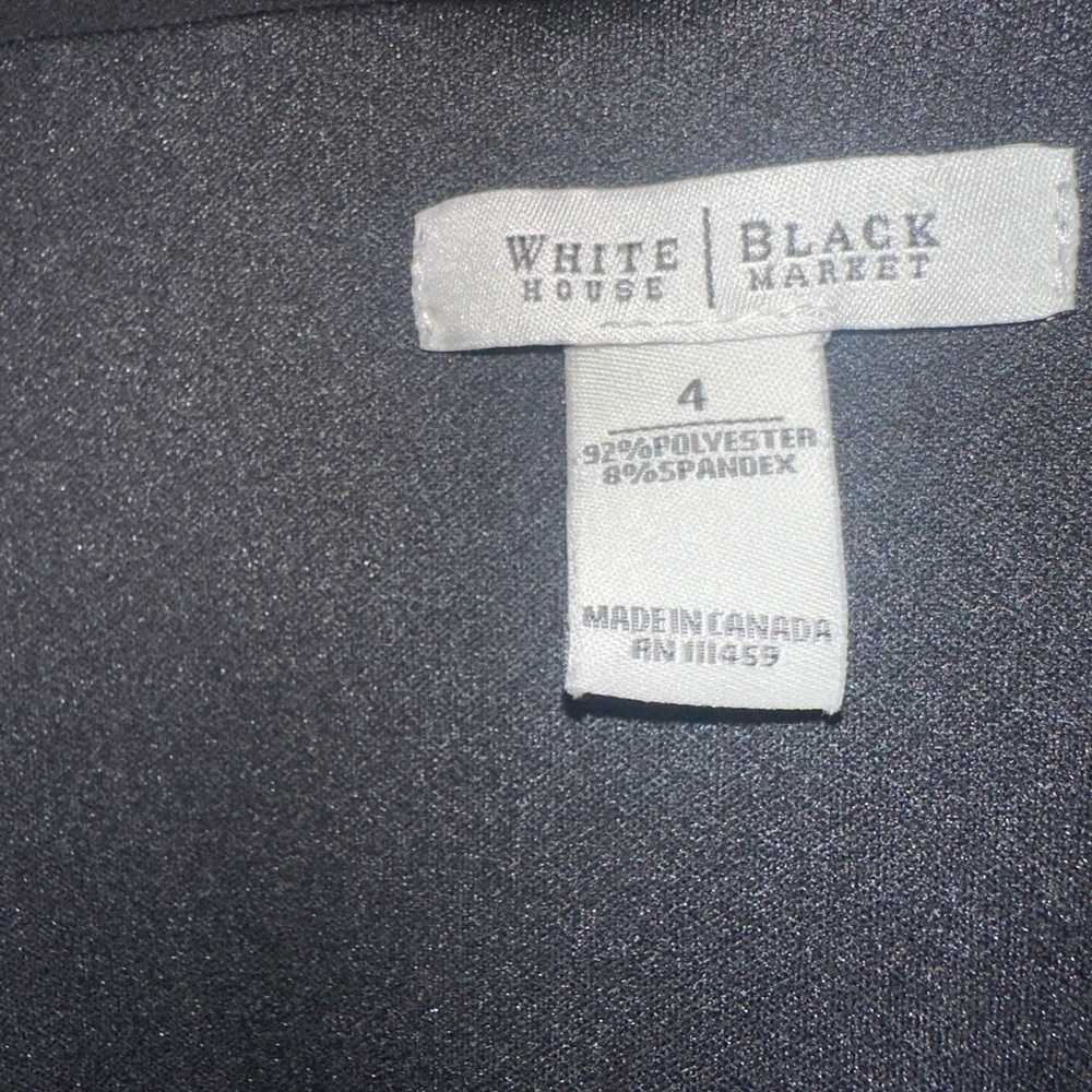 White House Black Market Black Draped Side Ruching Midi Dress - Picture 7 of 9